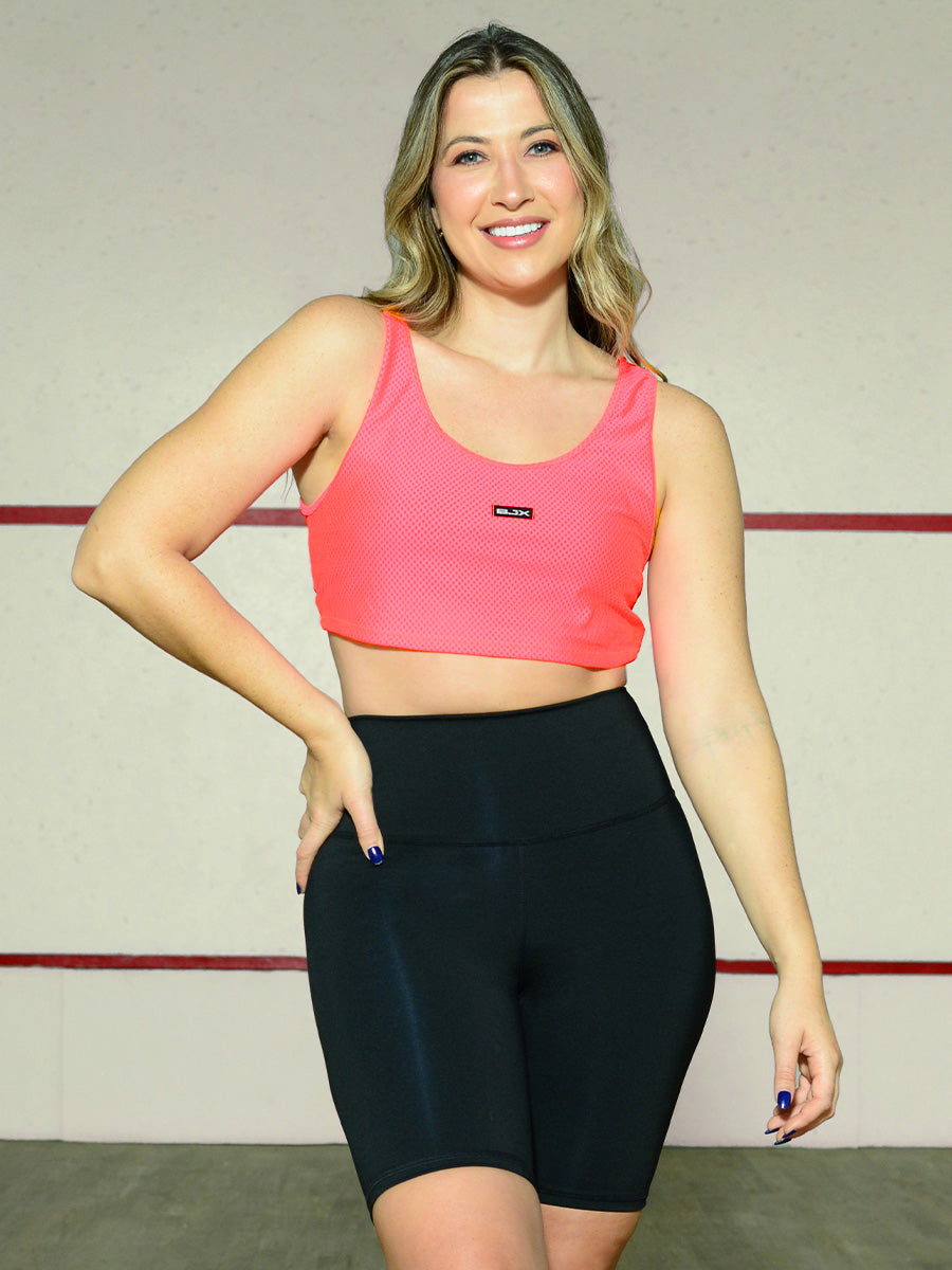 Camiseta deportiva en malla tipo crop top