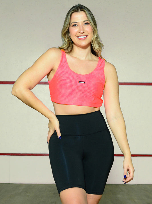 Camiseta deportiva en malla tipo crop top/ Descuento