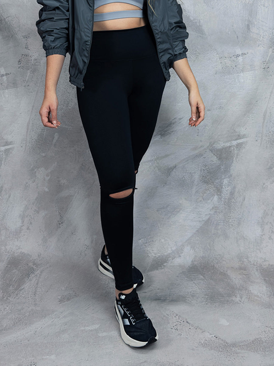 Leggins casual con cierre en rodilla para dama