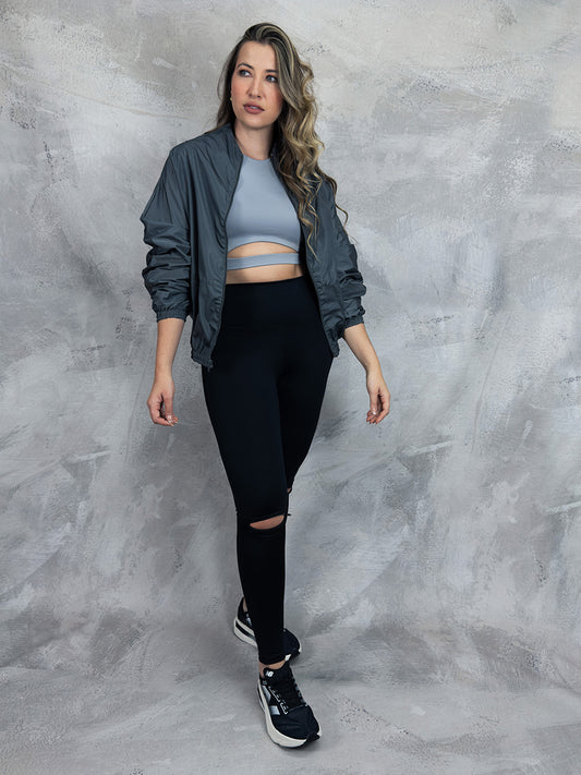 Leggins casual con cierre en rodilla para dama
