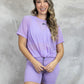 Camiseta deportiva en malla con recogido para dama